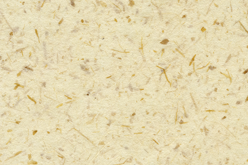 楮の皮筋入の淡黄蘗色の和紙の写真画像