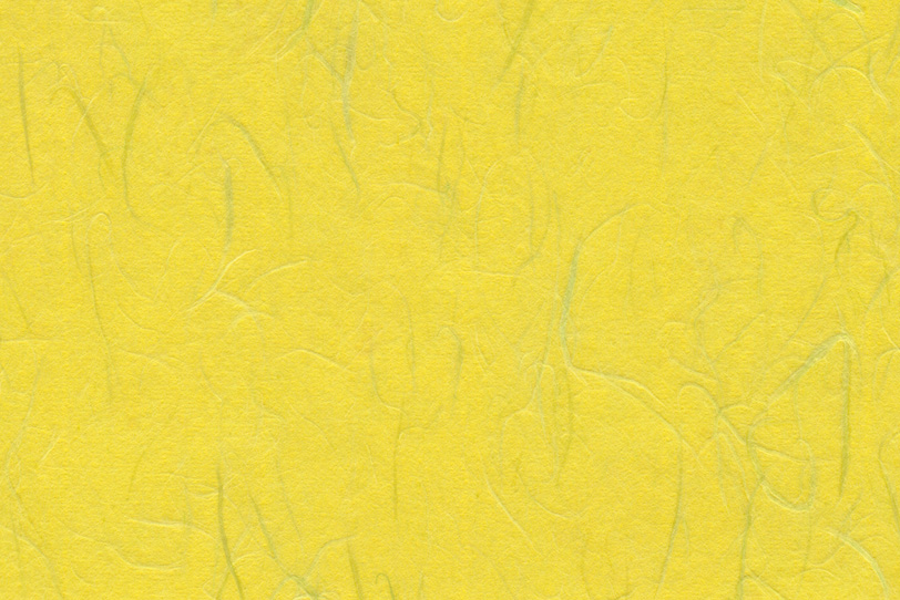 檸檬色に染められた筋のある和紙の写真画像