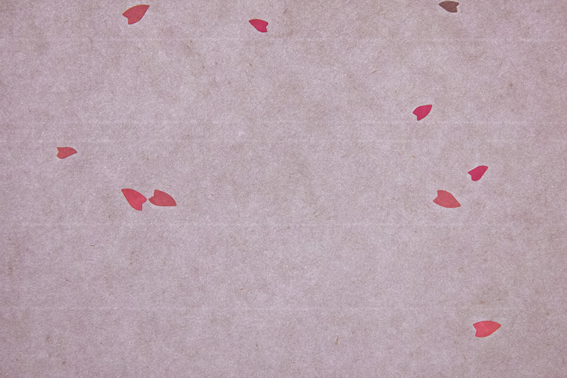 ピンクの花びら模様が入った可愛い和紙の写真画像