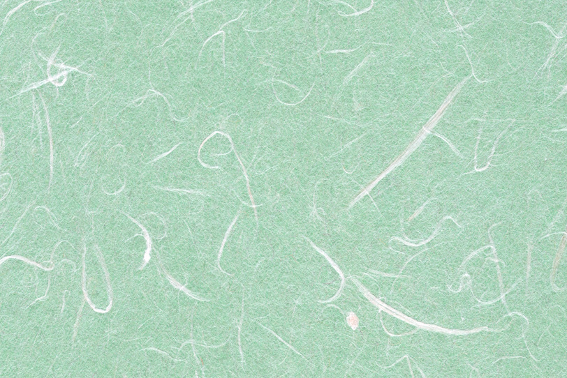 緑青色の地紙に白楮筋がある和紙の写真画像
