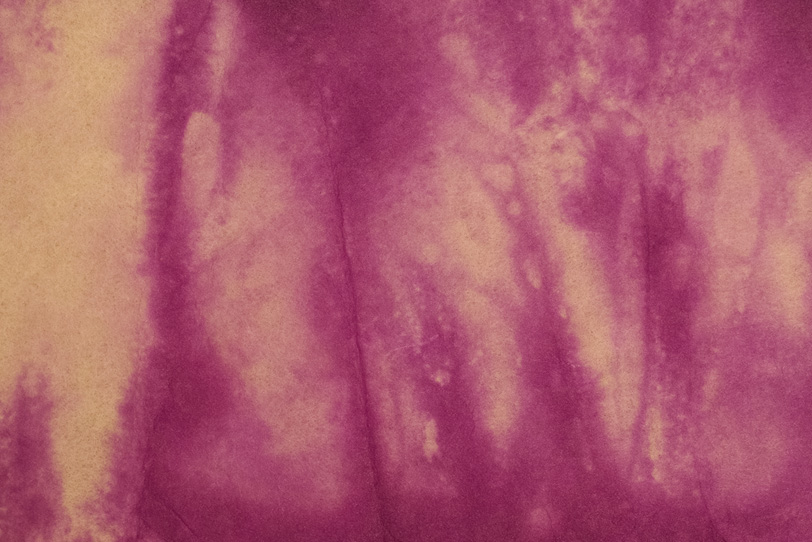梅紫色が斑に滲む暈染め和紙の写真画像
