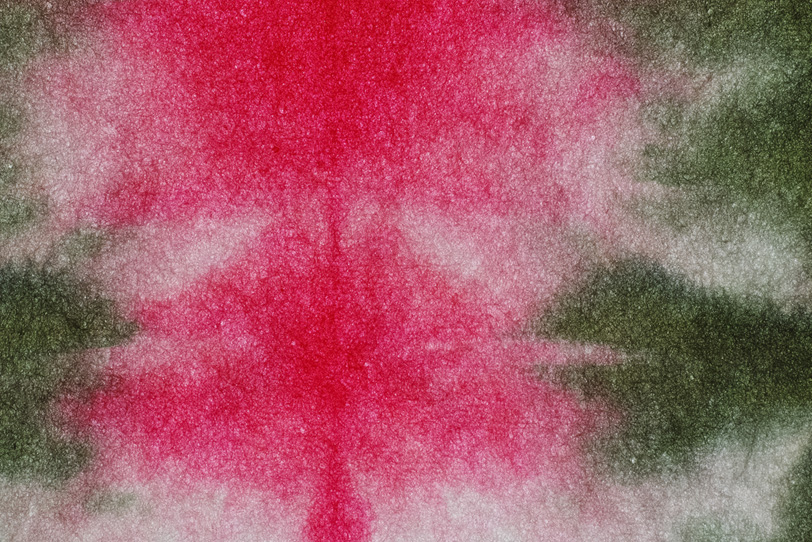 紅色と千歳緑の暈染和紙の写真画像