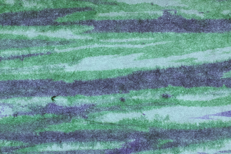 深紫と緑の柳絞り和紙の写真画像