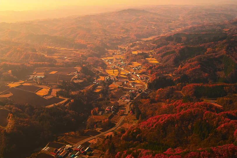 日本の田舎風景の写真画像