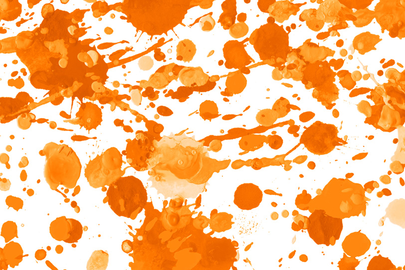 オレンジのカラースプラッシュの綺麗な画像
