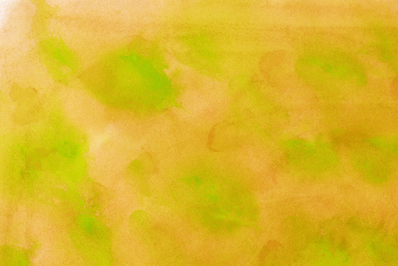 茶色の背景に薄い緑の水彩の写真画像