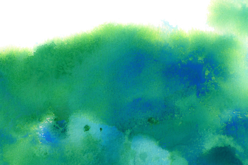 緑と青の水彩ぼかしの写真画像