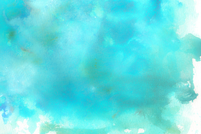 ターコイズブルーの水彩薄塗りの写真画像