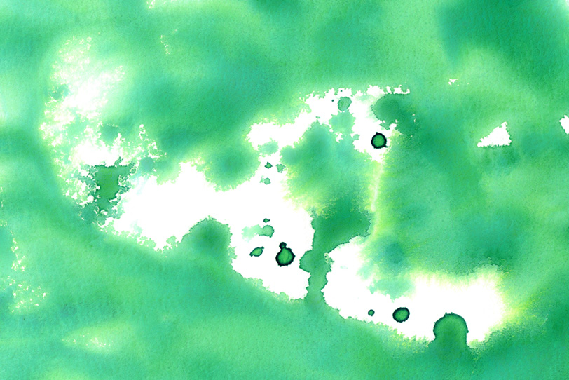 コバルトグリーンの水彩イメージの写真画像