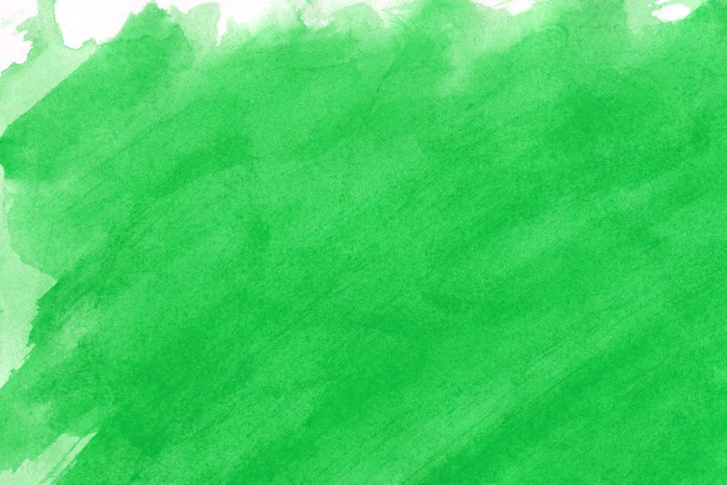 鮮やかな緑のウオーターカラー背景の写真画像