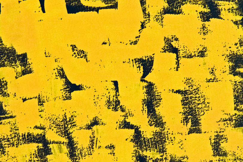 黄色と黒の水彩ドライブラシの写真画像