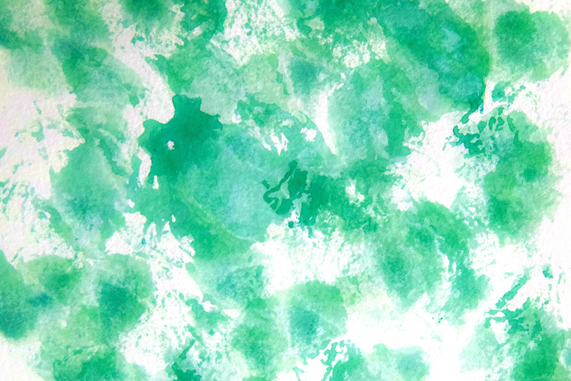 ビリジアンカラーの掠れた水彩タッチの写真画像