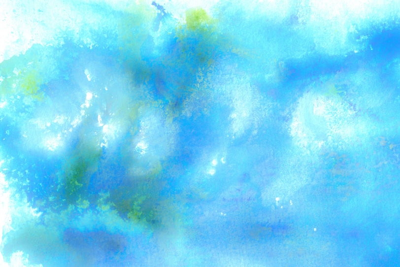 幻想的にぼけるブルーの水彩イメージの写真画像