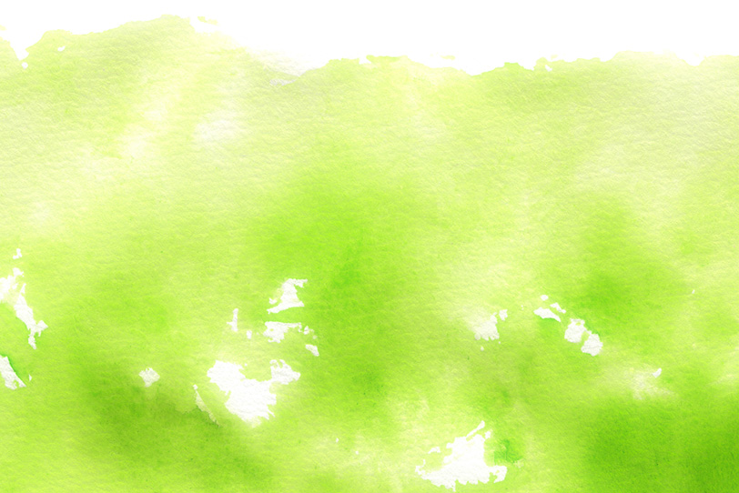 スプリンググリーンの水彩にじみの写真画像
