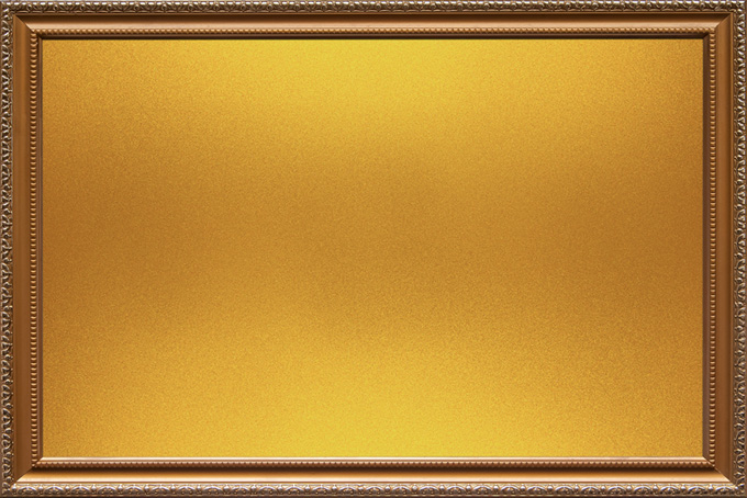 彫金が施されたゴールドの額縁素材（額縁 テクスチャの背景フリー画像）