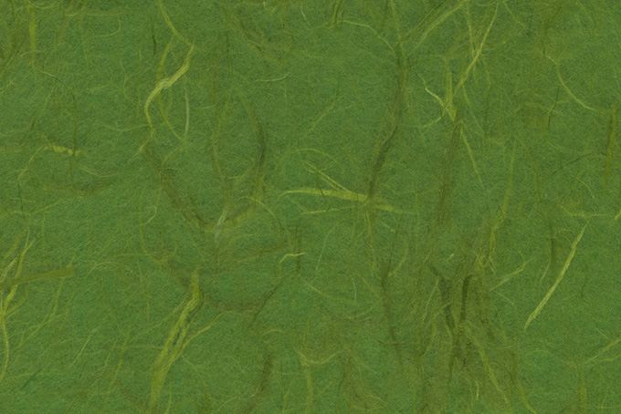 筋のテクスチャがある深緑色の雲竜和紙（和紙 緑色の背景フリー画像）