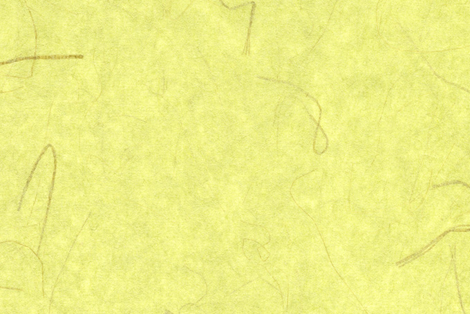 承和色の楮筋が入った和紙（和紙 黄色の背景フリー画像）