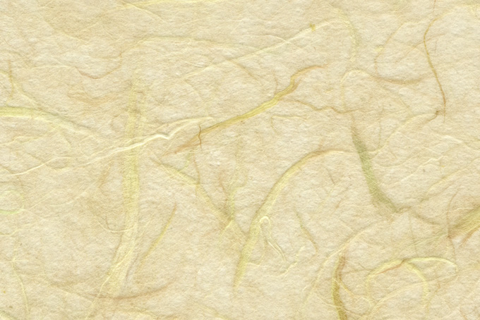 粗い筋の入った淡黄蘗色の和紙（和紙 繊維の背景フリー画像）