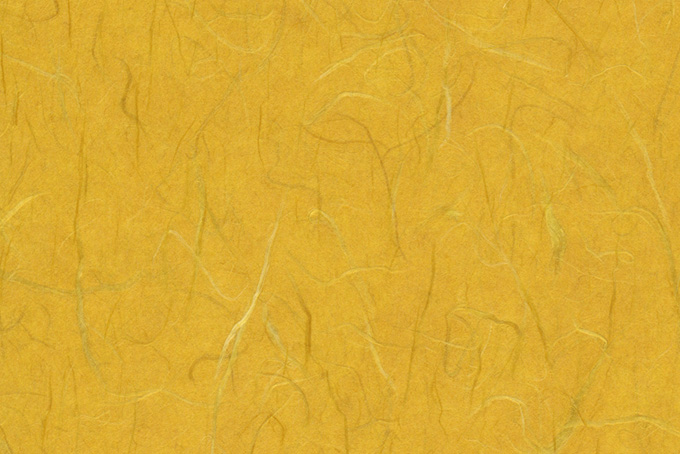 鬱金色の鮮やかな雲竜和紙（和紙 黄色の背景フリー画像）