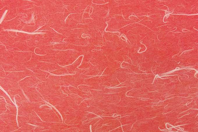 鮮やかな紅赤色の雲竜和紙のテクスチャ画像（和紙 赤色の背景フリー画像）
