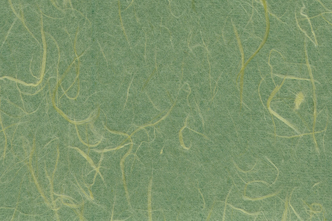 風趣に富んだ虫襖色の和紙のテクスチャ素材（和紙 緑色の背景フリー画像）
