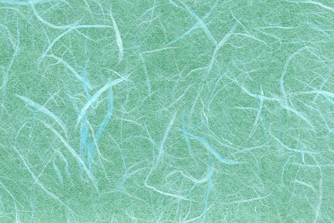 雲竜柄の花緑青色の和紙のテクスチャ素材（和紙 緑色の背景フリー画像）