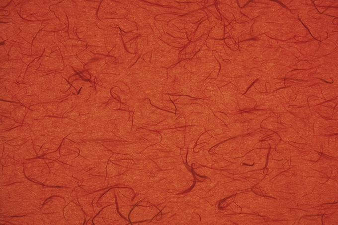 美しい雲竜柄の緋色和紙（オレンジ 和紙 背景）