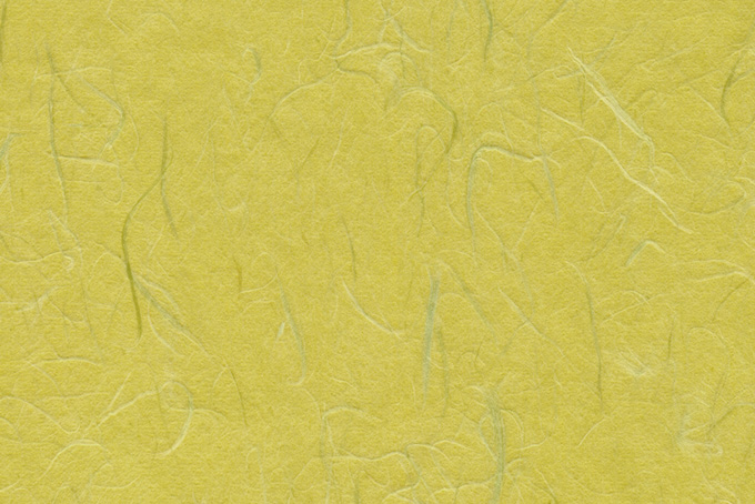 楮の凹凸のある雲竜柄の鶸色和紙（和紙 黄色の背景フリー画像）