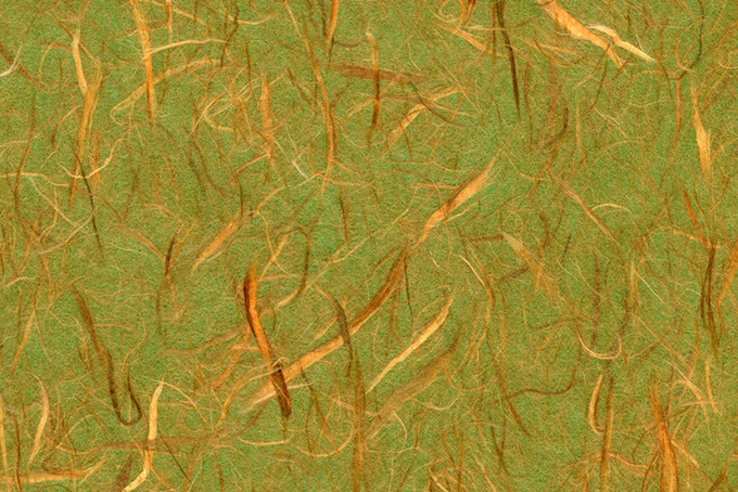 緑の植物ようなイメージの和紙（和紙 繊維の背景フリー画像）