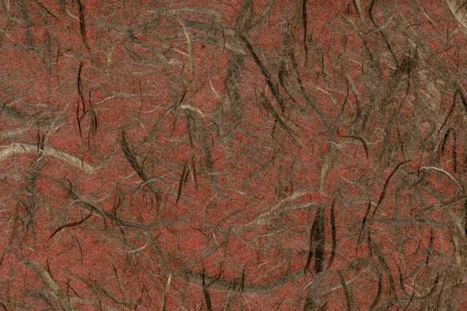 赤土に蔓が這っている様な和紙（和紙 繊維の背景フリー画像）
