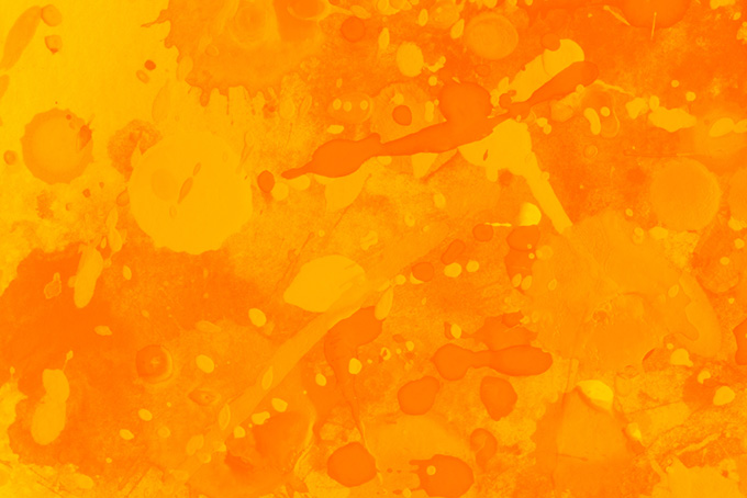オレンジの水彩ペイントのフリー画像（ペイント オレンジ 背景のフリー画像）