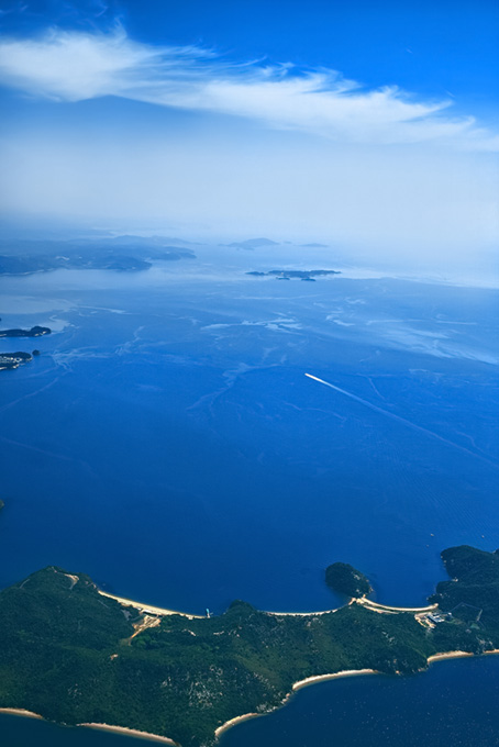 青い海と島の素材（背景 画像 海の背景フリー画像）