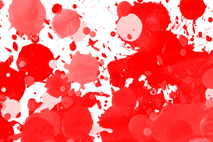 綺麗なスプラッシュペイントの赤色壁紙（スプラッシュ 赤 カラフルの背景フリー画像）