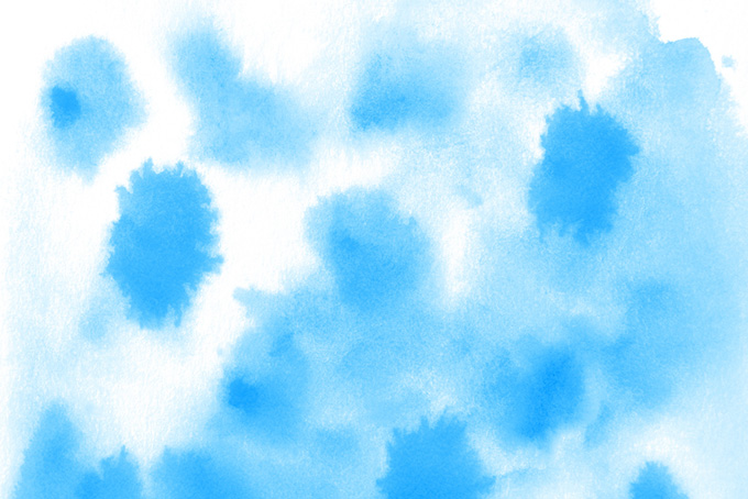白背景に青い水彩（テクスチャ 素材の背景フリー画像）