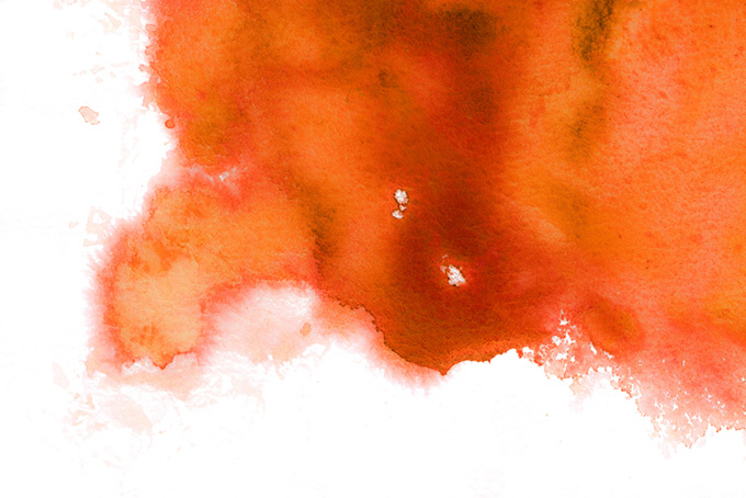水彩 テクスチャ 背景 朱色 バーミリオン 赤系色 テクスチャ 滲み 濃淡 紙 （水彩 綺麗の背景フリー画像）