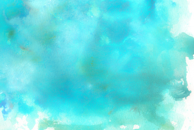 綺麗なターコイズブルーの水彩薄塗り画像（水彩 テクスチャの背景フリー画像）