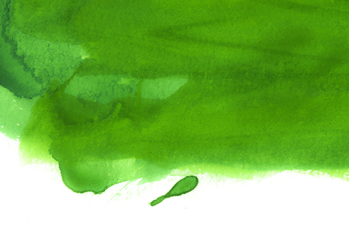 緑の濃淡がある水彩塗り背景画像（水彩 ポップの背景フリー画像）