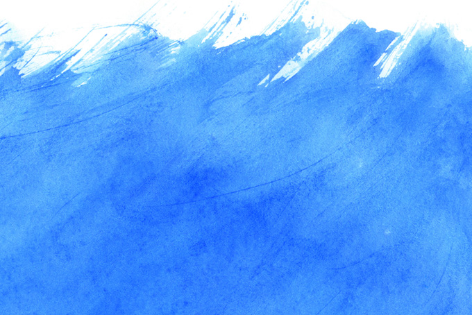 コバルトブルーの水彩手描き背景（水彩 綺麗の背景フリー画像）