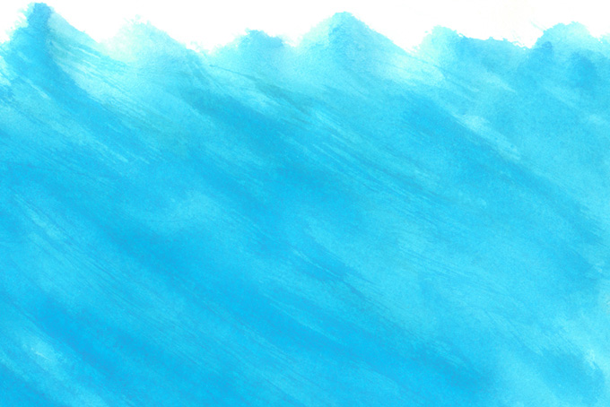 平筆で塗ったシアンの水彩背景（水彩 グラデーションの背景フリー画像）