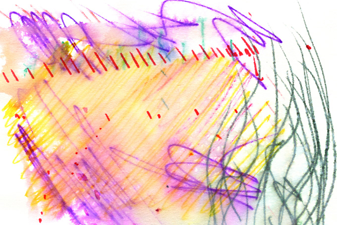 紫黄赤の水性ペンのにじみ背景(色 テクスチャ 画像のフリー画像)
