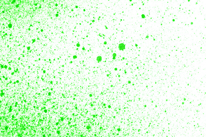 蛍光グリーンの飛沫テクスチャのポップ背景（水彩 カラフルの背景フリー画像）