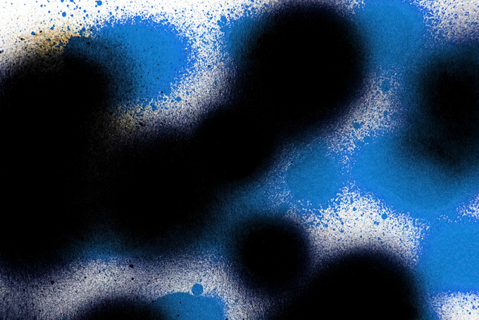 黒と青のポップなスプレーペイント背景（水彩 ポップの背景フリー画像）