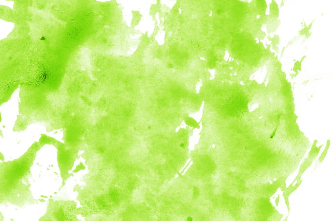 黄緑色の水彩絵具のスタンピングと白背景(色 テクスチャ 背景のフリー画像)