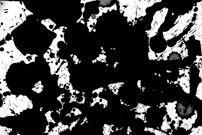 黒墨のスプラッター模様の和風水彩（水彩 モノクロ壁紙の背景フリー画像）