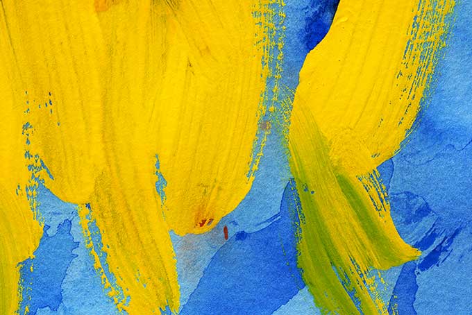 黄色と青色のシンプルな水彩（水彩 シンプルの背景フリー画像）