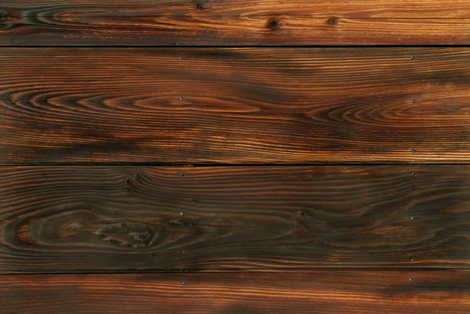 焼き杉板の木壁のテクスチャ（木目 板の背景フリー画像）